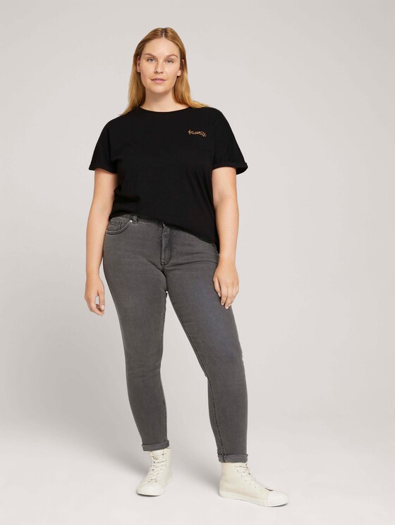 T-shirt met kleine borduursels - Vrouwen - deep black T-shirt met kleine borduursels - Vrouwen - deep black - 3 - My True Me