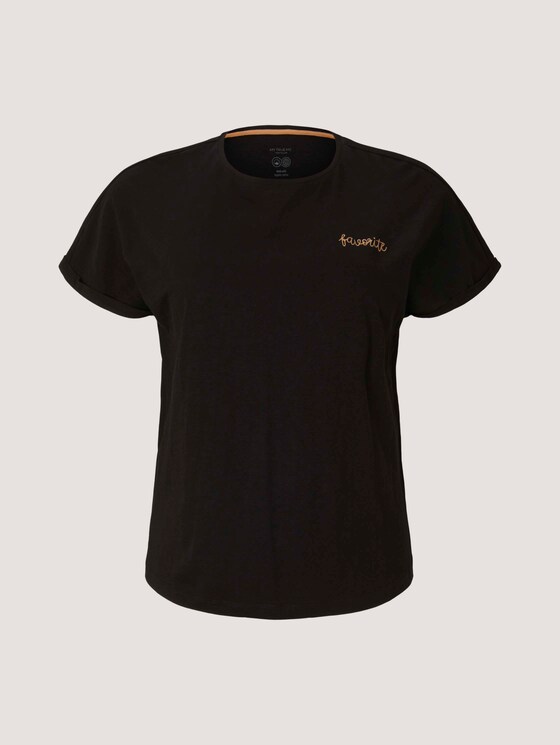 T-shirt met kleine borduursels - Vrouwen - deep black T-shirt met kleine borduursels - Vrouwen - deep black - 7 - My True Me