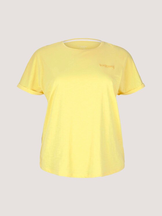 T-shirt with small embroidery - Women - mellow yellow T-shirt with small embroidery - Women - mellow yellow - 7 - My True Me