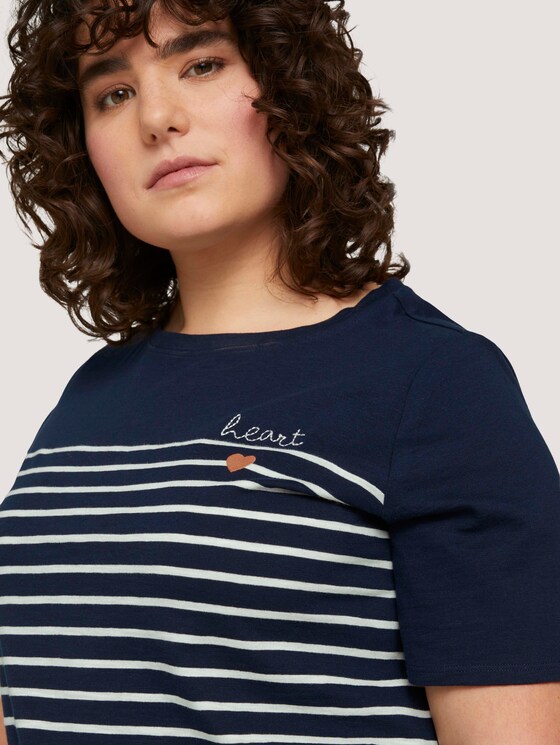 Gestreiftes T-Shirt mit Bio-Baumwolle - Frauen - Sky Captain Blue Gestreiftes T-Shirt mit Bio-Baumwolle - Frauen - Sky Captain Blue - 9 - My True Me
