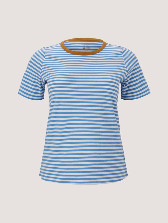 Striped t-shirt made with organic cotton - Women - marina white regular stripe Striped t-shirt made with organic cotton - Women - marina white regular stripe - 7 - My True Me