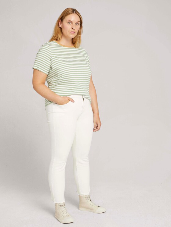 Curvy - Gestreiftes T-Shirt mit Bio-Baumwolle - Frauen - mint green white stripe Curvy - Gestreiftes T-Shirt mit Bio-Baumwolle - Frauen - mint green white stripe - 3 - My True Me