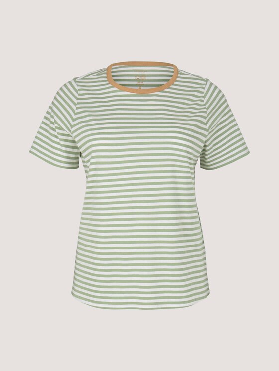 Curvy - Gestreiftes T-Shirt mit Bio-Baumwolle - Frauen - mint green white stripe Curvy - Gestreiftes T-Shirt mit Bio-Baumwolle - Frauen - mint green white stripe - 7 - My True Me