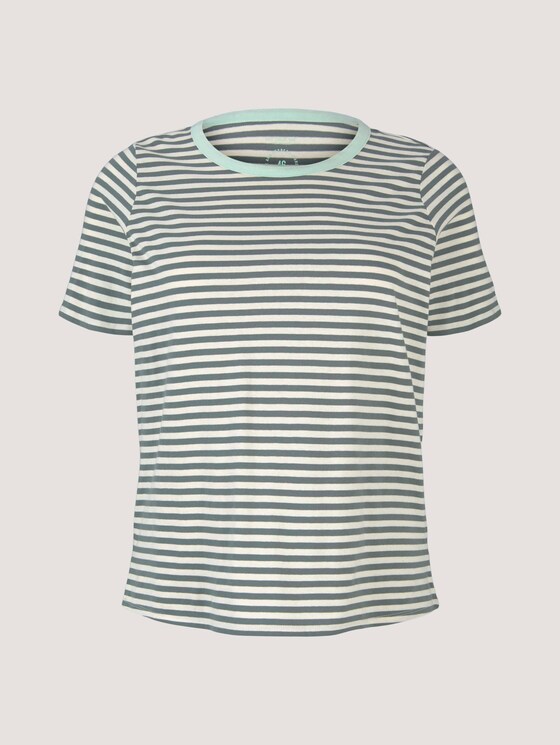 Curvy - Gestreiftes T-Shirt mit Bio-Baumwolle - Frauen - jasper green white stripe Curvy - Gestreiftes T-Shirt mit Bio-Baumwolle - Frauen - jasper green white stripe - 7 - My True Me