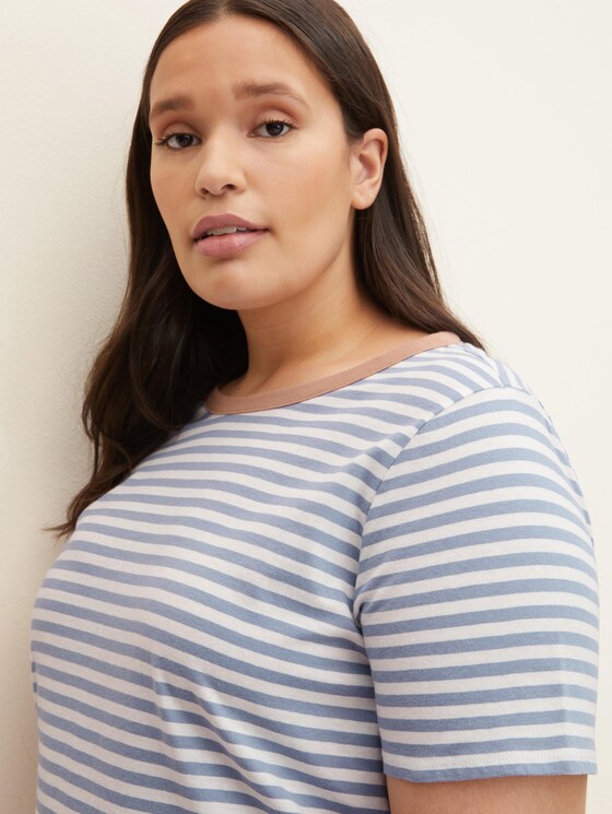 Plus - Gestreiftes T-Shirt mit Bio-Baumwolle