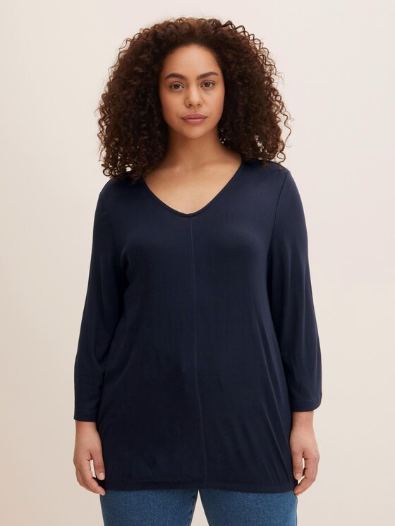 Curvy - 3/4 Arm Shirt mit LENZING™ ECOVERO™ - Frauen - Sky Captain Blue Curvy - 3/4 Arm Shirt mit LENZING™ ECOVERO™ - Frauen - Sky Captain Blue - 1 - My True Me