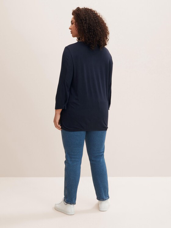 Curvy - 3/4 Arm Shirt mit LENZING™ ECOVERO™ - Frauen - Sky Captain Blue Curvy - 3/4 Arm Shirt mit LENZING™ ECOVERO™ - Frauen - Sky Captain Blue - 2 - My True Me
