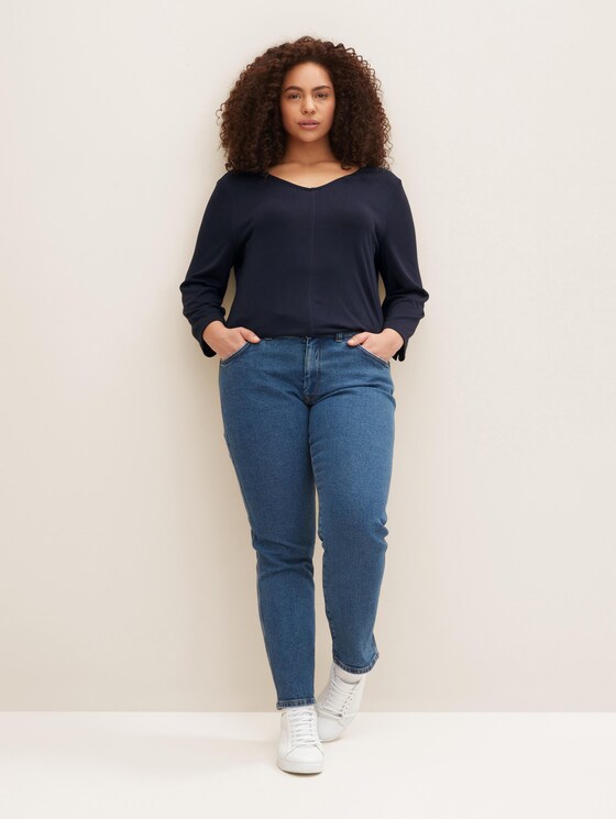 Curvy - 3/4 Arm Shirt mit LENZING™ ECOVERO™ - Frauen - Sky Captain Blue Curvy - 3/4 Arm Shirt mit LENZING™ ECOVERO™ - Frauen - Sky Captain Blue - 3 - My True Me