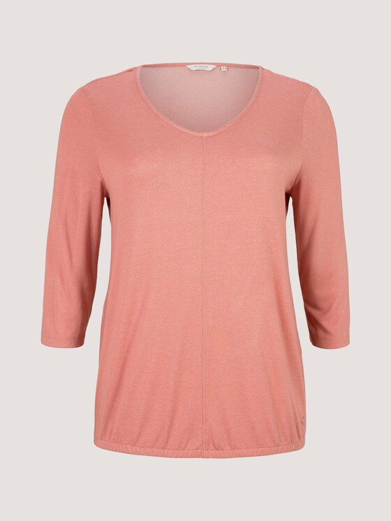 Curvy - 3/4 Arm Shirt mit LENZING™ ECOVERO™ - Frauen - dusty rose pink melange Curvy - 3/4 Arm Shirt mit LENZING™ ECOVERO™ - Frauen - dusty rose pink melange - 7 - My True Me