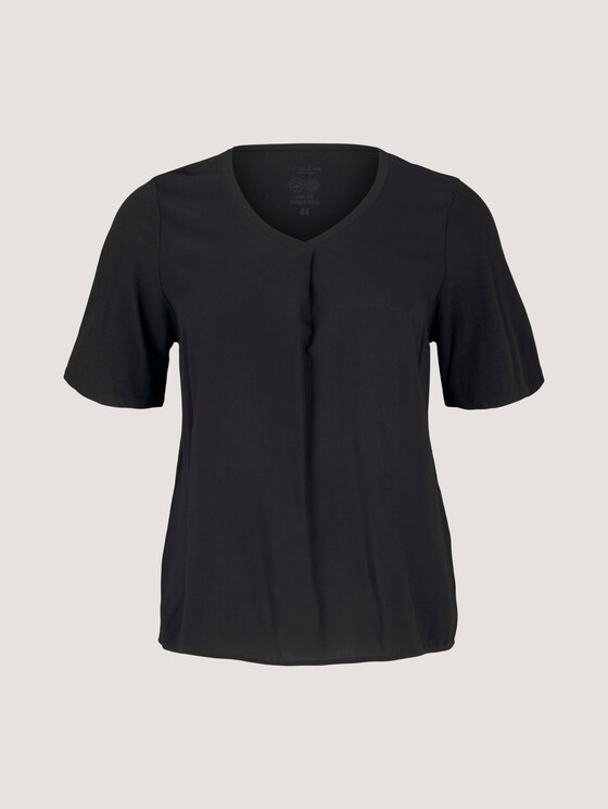 T-Shirt mit V-Ausschnitt - Frauen - deep black T-Shirt mit V-Ausschnitt - Frauen - deep black - 7 - My True Me