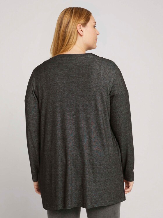 Curvy - Shirt Cardigan mit LENZING™ ECOVERO™ und Taschen - Frauen - Shale Grey Melange Curvy - Shirt Cardigan mit LENZING™ ECOVERO™ und Taschen - Frauen - Shale Grey Melange - 2 - My True Me