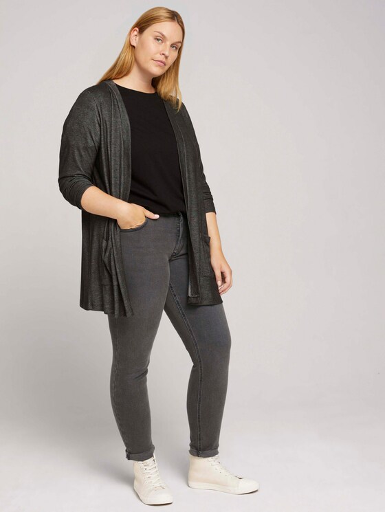 Curvy - Shirt Cardigan mit LENZING™ ECOVERO™ und Taschen - Frauen - Shale Grey Melange Curvy - Shirt Cardigan mit LENZING™ ECOVERO™ und Taschen - Frauen - Shale Grey Melange - 3 - My True Me