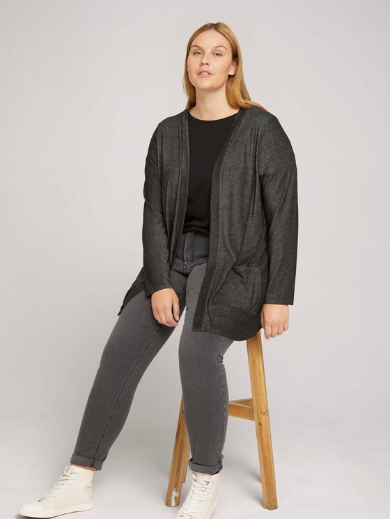 Curvy - Shirt Cardigan mit LENZING™ ECOVERO™ und Taschen - Frauen - Shale Grey Melange Curvy - Shirt Cardigan mit LENZING™ ECOVERO™ und Taschen - Frauen - Shale Grey Melange - 5 - My True Me