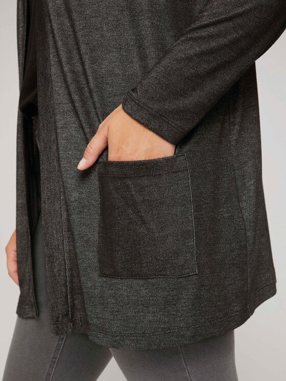 Curvy - Shirt Cardigan mit LENZING™ ECOVERO™ und Taschen - Frauen - Shale Grey Melange Curvy - Shirt Cardigan mit LENZING™ ECOVERO™ und Taschen - Frauen - Shale Grey Melange - 9 - My True Me