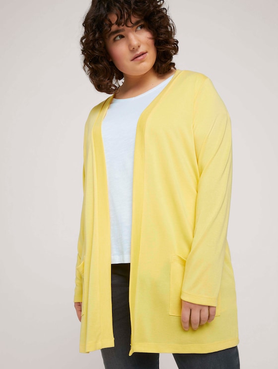 Shirt cardigan with pockets - Women - mellow yellow - 5 - My True Me