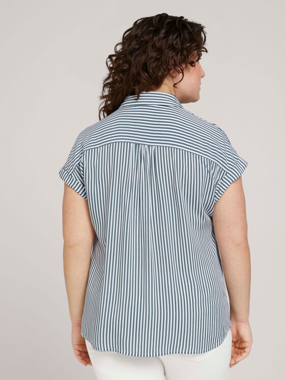 gestreifte Kurzarmbluse mit LENZING™ ECOVERO™ - Frauen - jasper white vertical stripe gestreifte Kurzarmbluse mit LENZING™ ECOVERO™ - Frauen - jasper white vertical stripe - 2 - My True Me