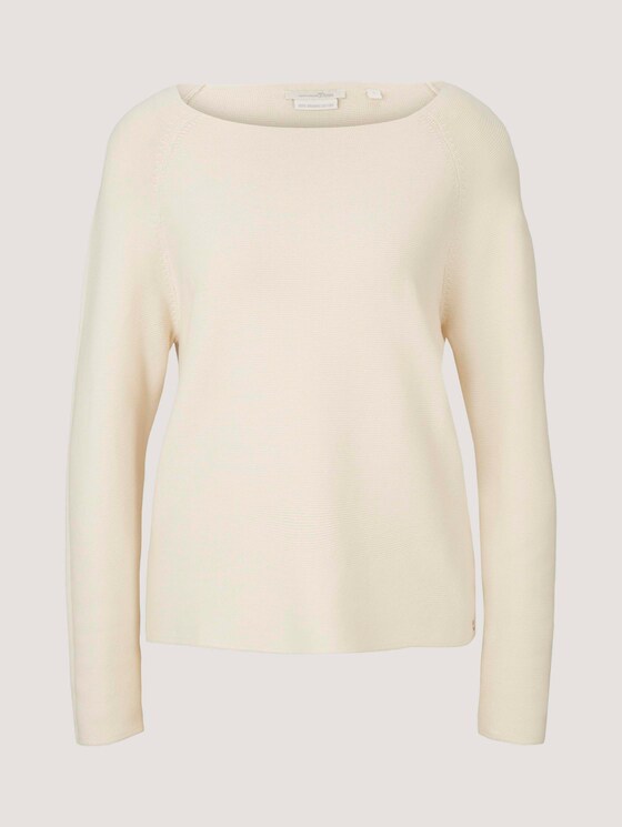 Strukturierter Pullover mit Bio-Baumwolle - Frauen - soft creme beige Strukturierter Pullover mit Bio-Baumwolle - Frauen - soft creme beige - 7 - TOM TAILOR Denim