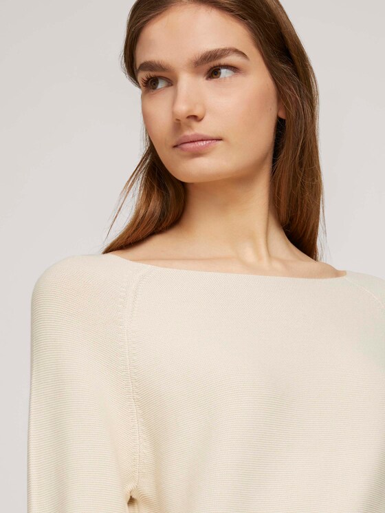 Strukturierter Pullover mit Bio-Baumwolle - Frauen - soft creme beige Strukturierter Pullover mit Bio-Baumwolle - Frauen - soft creme beige - 9 - TOM TAILOR Denim