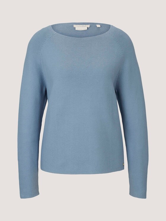 Strukturierter Pullover mit Bio-Baumwolle - Frauen - soft mid blue Strukturierter Pullover mit Bio-Baumwolle - Frauen - soft mid blue - 7 - TOM TAILOR Denim