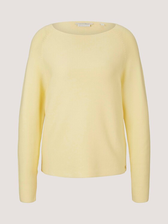 Strukturierter Pullover mit Bio-Baumwolle - Frauen - soft yellow Strukturierter Pullover mit Bio-Baumwolle - Frauen - soft yellow - 7 - TOM TAILOR Denim