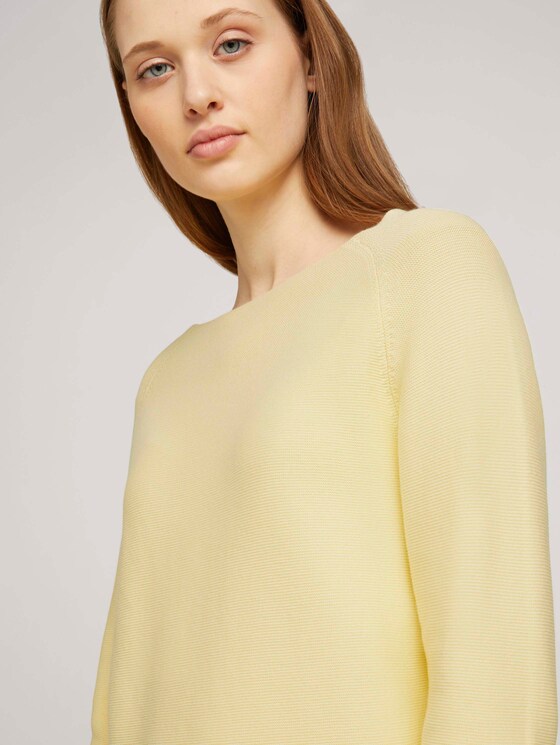 Strukturierter Pullover mit Bio-Baumwolle - Frauen - soft yellow Strukturierter Pullover mit Bio-Baumwolle - Frauen - soft yellow - 9 - TOM TAILOR Denim