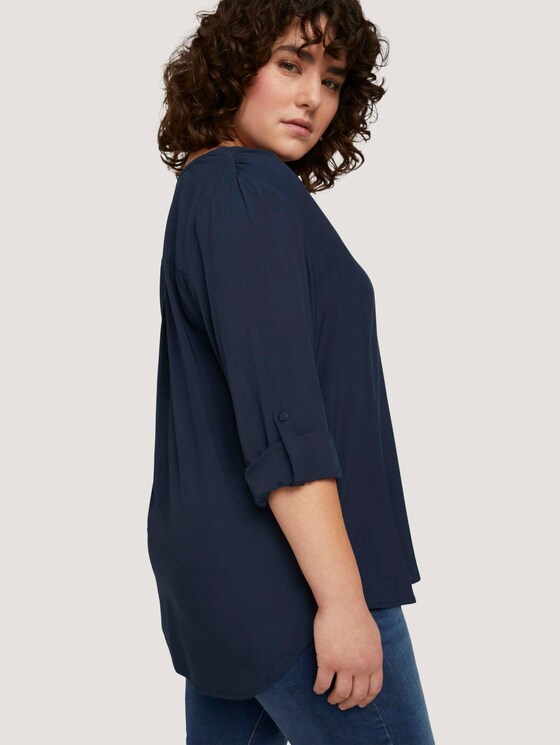 Bluse mit LENZING™ ECOVERO™ und Faltendetail - Frauen - Sky Captain Blue Bluse mit LENZING™ ECOVERO™ und Faltendetail - Frauen - Sky Captain Blue - 10 - My True Me