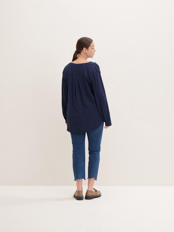 Bluse mit LENZING™ ECOVERO™ und Faltendetail - Frauen - Sky Captain Blue Bluse mit LENZING™ ECOVERO™ und Faltendetail - Frauen - Sky Captain Blue - 2 - My True Me