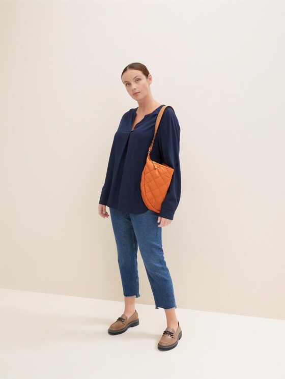 Plus - Bluse mit LENZING(TM) ECOVERO(TM) und Faltendetail
