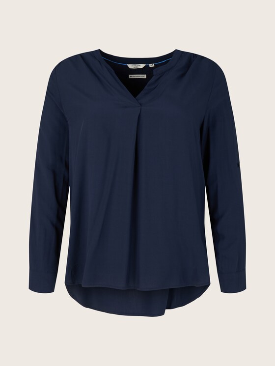 Bluse mit LENZING™ ECOVERO™ und Faltendetail - Frauen - Sky Captain Blue Bluse mit LENZING™ ECOVERO™ und Faltendetail - Frauen - Sky Captain Blue - 7 - My True Me