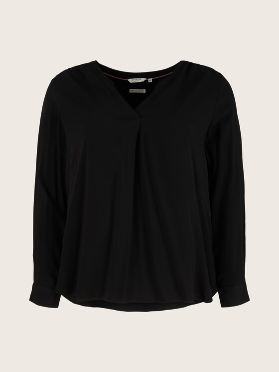 Plus - Bluse mit LENZING™ ECOVERO™ und Faltendetail - Frauen - deep black Plus - Bluse mit LENZING™ ECOVERO™ und Faltendetail - Frauen - deep black - 7 - My True Me