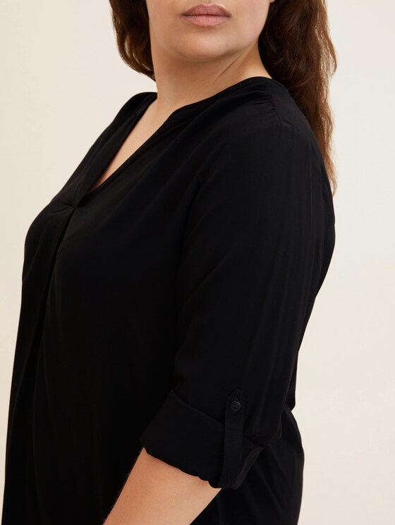 Plus - Bluse mit LENZING™ ECOVERO™ und Faltendetail - Frauen - deep black Plus - Bluse mit LENZING™ ECOVERO™ und Faltendetail - Frauen - deep black - 9 - My True Me