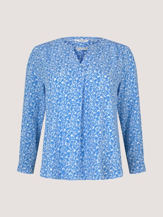 Bluse mit LENZING™ ECOVERO™ und Faltendetail - Frauen - blue flowers and dots Bluse mit LENZING™ ECOVERO™ und Faltendetail - Frauen - blue flowers and dots - 7 - My True Me