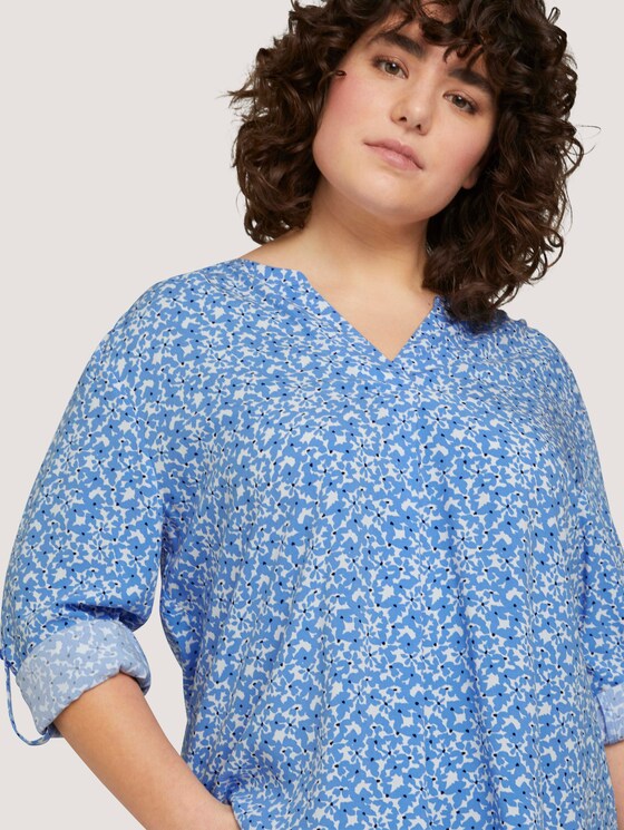 Bluse mit LENZING™ ECOVERO™ und Faltendetail - Frauen - blue flowers and dots Bluse mit LENZING™ ECOVERO™ und Faltendetail - Frauen - blue flowers and dots - 9 - My True Me