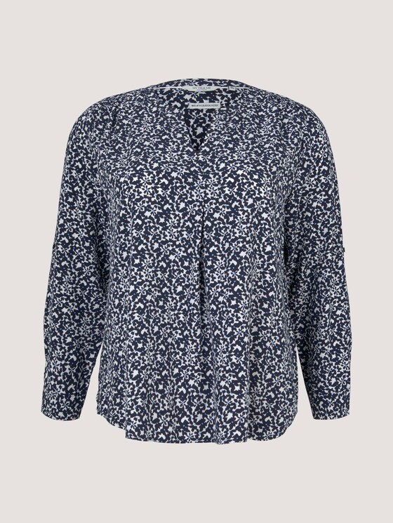 Bluse mit LENZING™ ECOVERO™ und Faltendetail - Frauen - navy flowers and dots Bluse mit LENZING™ ECOVERO™ und Faltendetail - Frauen - navy flowers and dots - 7 - My True Me