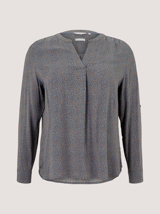 Curvy - Bluse mit LENZING™ ECOVERO™ und Faltendetail - Frauen - blue camel dot design Curvy - Bluse mit LENZING™ ECOVERO™ und Faltendetail - Frauen - blue camel dot design - 7 - My True Me