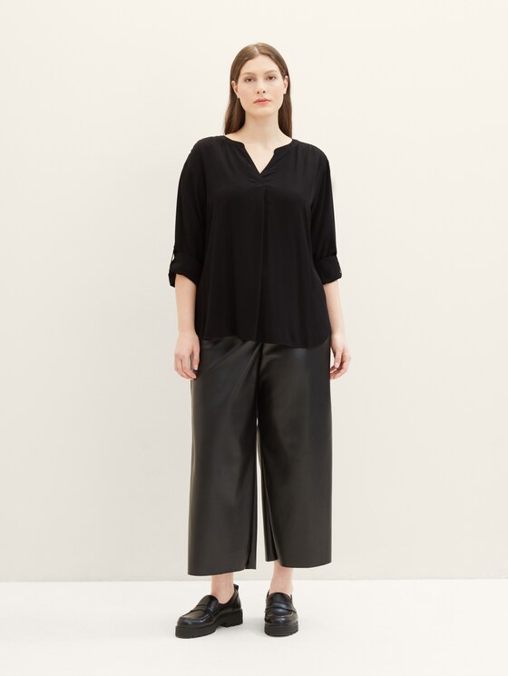 Plus - Bluse mit LENZING(TM) ECOVERO(TM) und Faltendetail