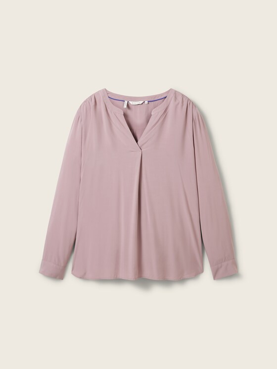 Plus - Bluse mit LENZING(TM) ECOVERO(TM) und Faltendetail