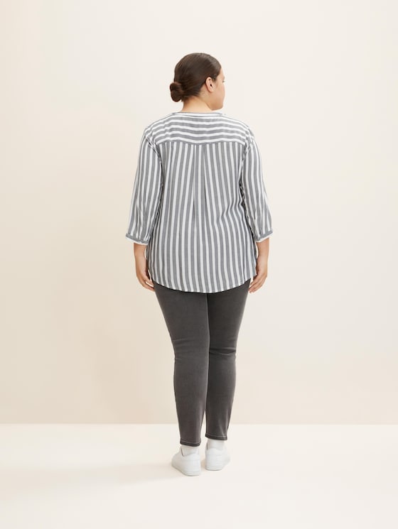 Gestreifte Henleybluse - Frauen - offwhite navy vertical stripe Gestreifte Henleybluse - Frauen - offwhite navy vertical stripe - 2 - My True Me