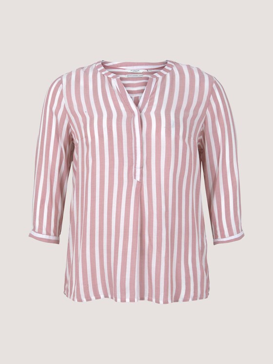 Curvy - Gestreifte Henleybluse mit LENZING™ ECOVERO™ - Frauen - light berry white stripe Curvy - Gestreifte Henleybluse mit LENZING™ ECOVERO™ - Frauen - light berry white stripe - 7 - My True Me