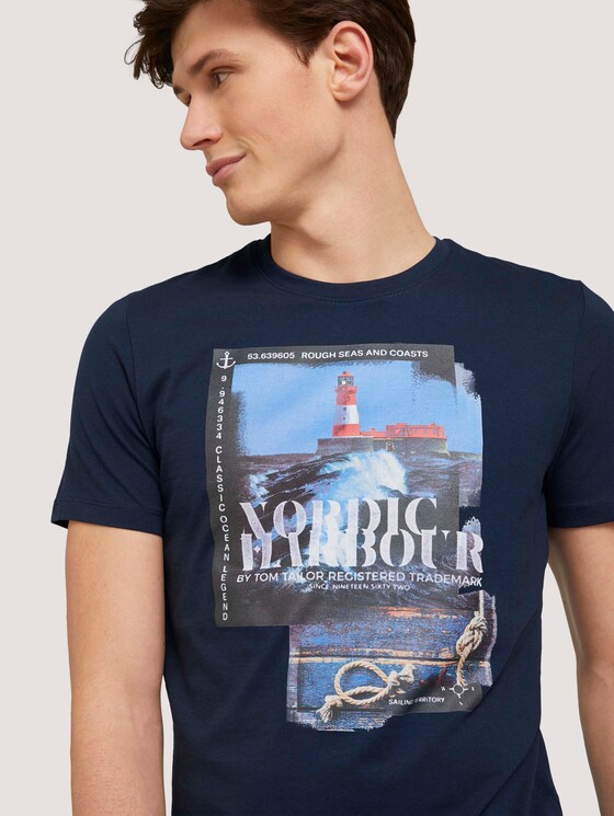 T-Shirt mit Bio-Baumwolle - Männer - Dark Blue T-Shirt mit Bio-Baumwolle - Männer - Dark Blue - 9 - TOM TAILOR