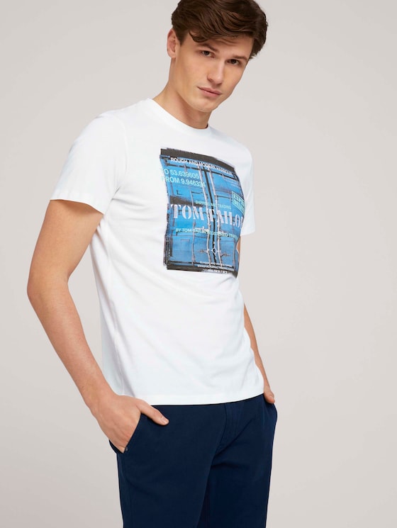 T-Shirt mit Bio-Baumwolle - Männer - Off White T-Shirt mit Bio-Baumwolle - Männer - Off White - 5 - TOM TAILOR