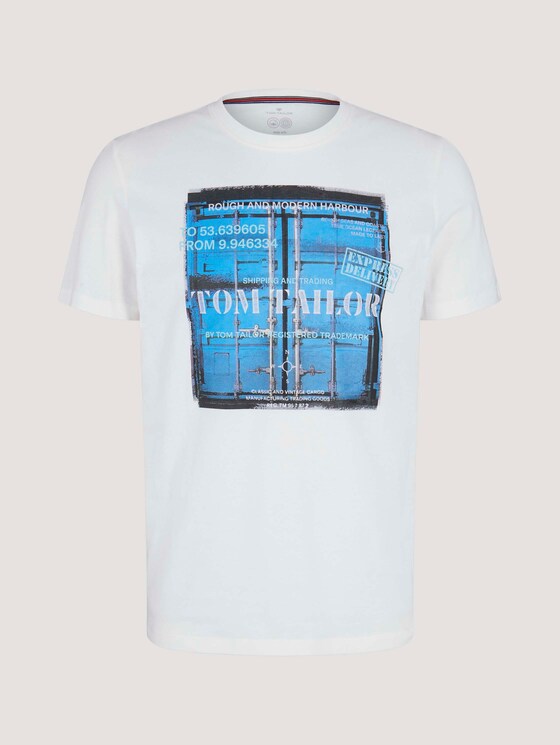 T-Shirt mit Bio-Baumwolle - Männer - Off White T-Shirt mit Bio-Baumwolle - Männer - Off White - 7 - TOM TAILOR