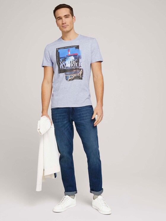 T-Shirt mit Bio-Baumwolle - Männer - Light Stone Grey Melange T-Shirt mit Bio-Baumwolle - Männer - Light Stone Grey Melange - 3 - TOM TAILOR
