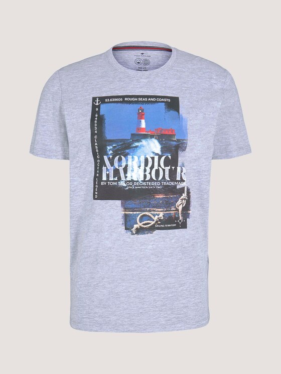 T-Shirt mit Bio-Baumwolle - Männer - Light Stone Grey Melange T-Shirt mit Bio-Baumwolle - Männer - Light Stone Grey Melange - 7 - TOM TAILOR