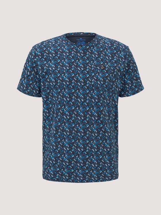 gemustertes T-Shirt mit Bio-Baumwolle - Männer - navy base blue shades design gemustertes T-Shirt mit Bio-Baumwolle - Männer - navy base blue shades design - 7 - TOM TAILOR