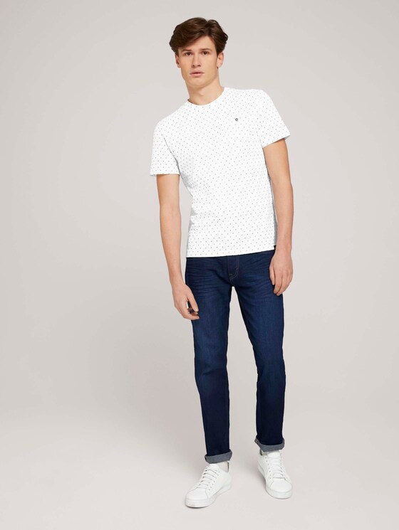 gemustertes T-Shirt mit Bio-Baumwolle - Männer - white base blue element design gemustertes T-Shirt mit Bio-Baumwolle - Männer - white base blue element design - 3 - TOM TAILOR
