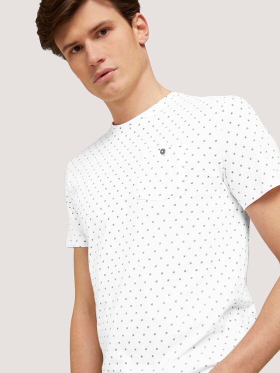 gemustertes T-Shirt mit Bio-Baumwolle - Männer - white base blue element design gemustertes T-Shirt mit Bio-Baumwolle - Männer - white base blue element design - 9 - TOM TAILOR