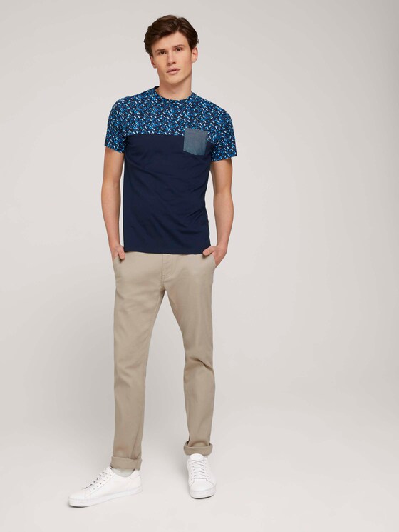gemustertes T-Shirt mit Bio-Baumwolle - Männer - navy base blue shades design gemustertes T-Shirt mit Bio-Baumwolle - Männer - navy base blue shades design - 3 - TOM TAILOR