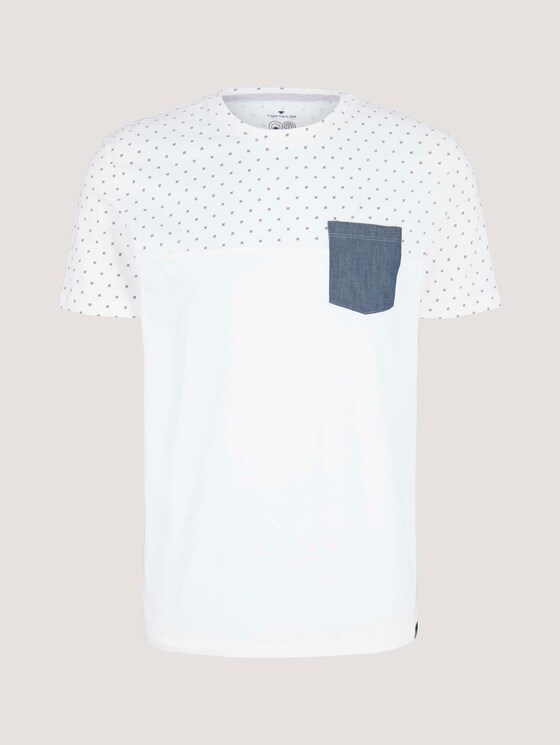 gemustertes T-Shirt mit Bio-Baumwolle - Männer - white base blue element design gemustertes T-Shirt mit Bio-Baumwolle - Männer - white base blue element design - 7 - TOM TAILOR