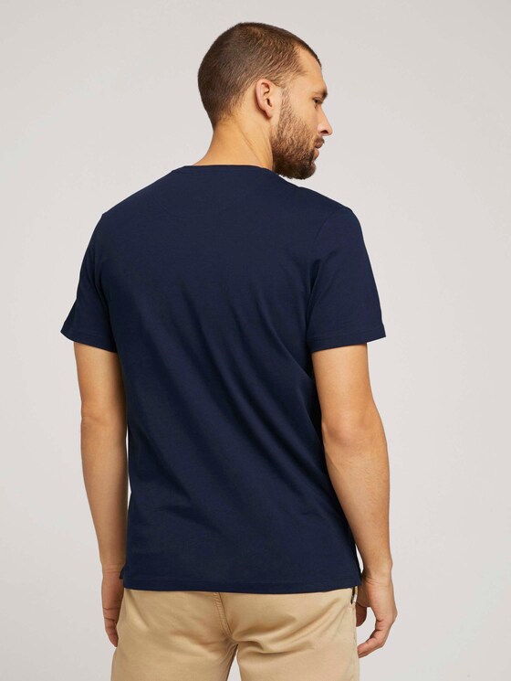 Tshirt mit gestreiftem Einsatz - Männer - Dark Blue Tshirt mit gestreiftem Einsatz - Männer - Dark Blue - 2 - TOM TAILOR